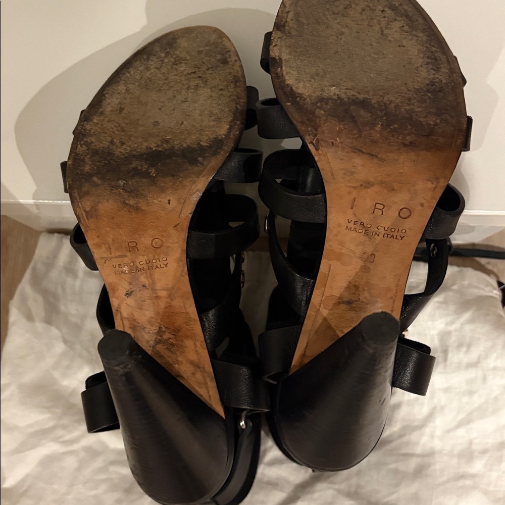 Black Iro Gladiator Open Toe Booties - image 6